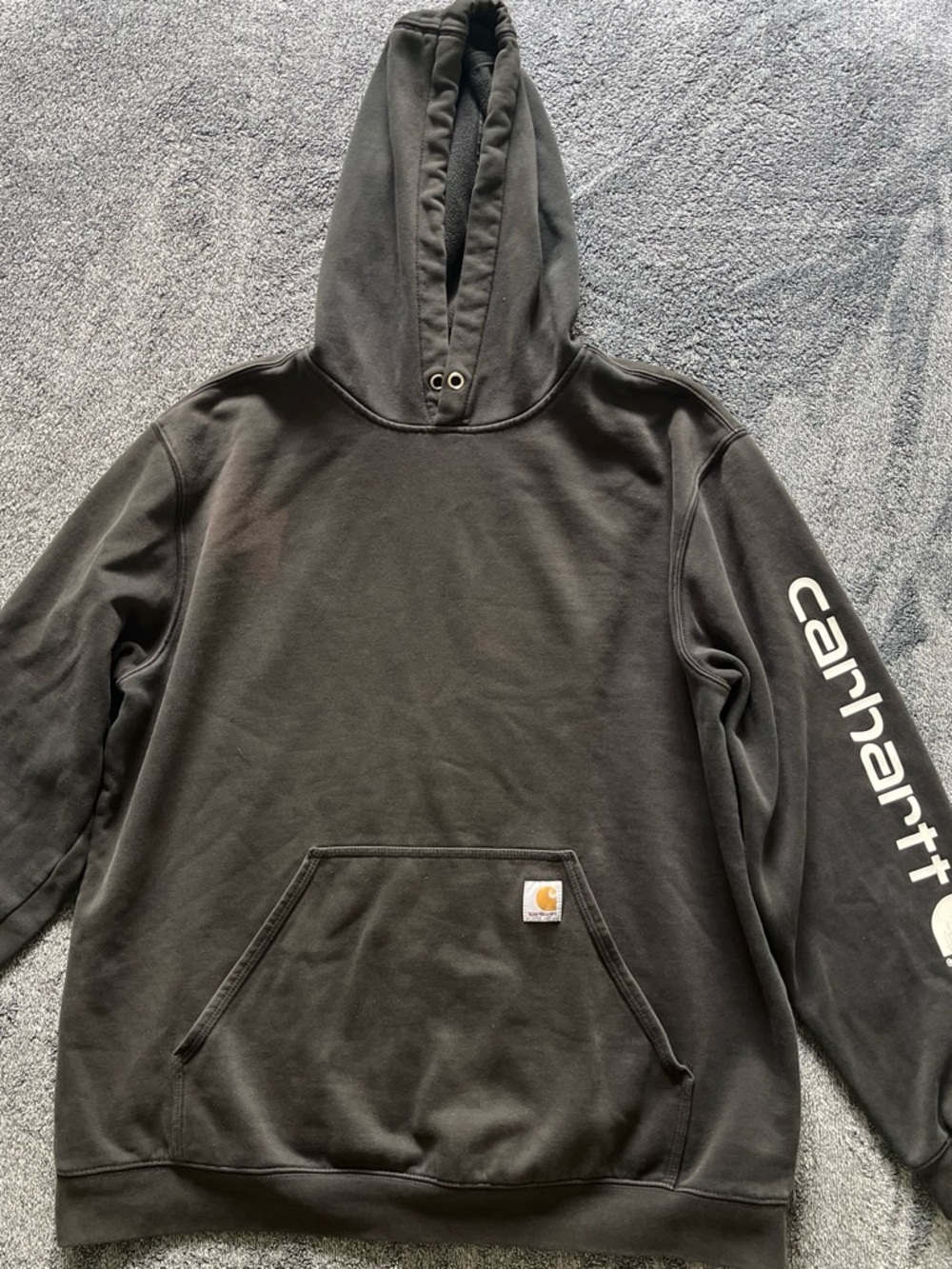 Carhartt Black Crewneck Logo Hoodie with Sleeve Branding